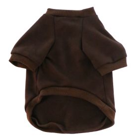 Pet Clothes Fleece-lined Thickened Solid Color Hoodie (Option: Coffee Color-M)