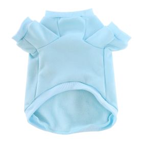 Pet Clothes Fleece-lined Thickened Solid Color Hoodie (Option: Blue-XXL)